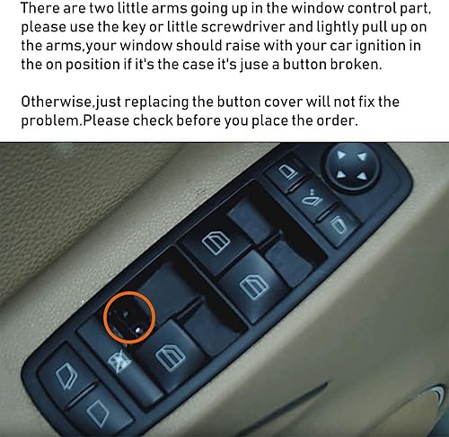 Miniatura 4 de Jaronx 2 botones de interruptor de ventana del conductor compatibles con Mercedes Benz, interruptor maestro de ventana de repuesto compatible con