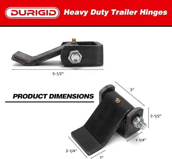Dump Trailer Hinges with Zerk Grease Fitting, Raw Finish is Easy to Weld on Trailer Hinges, Trailer Ramp Hinge Trailer Hinges for Dump Trailers, Trucks and BBQ Smokers, 4 Pack