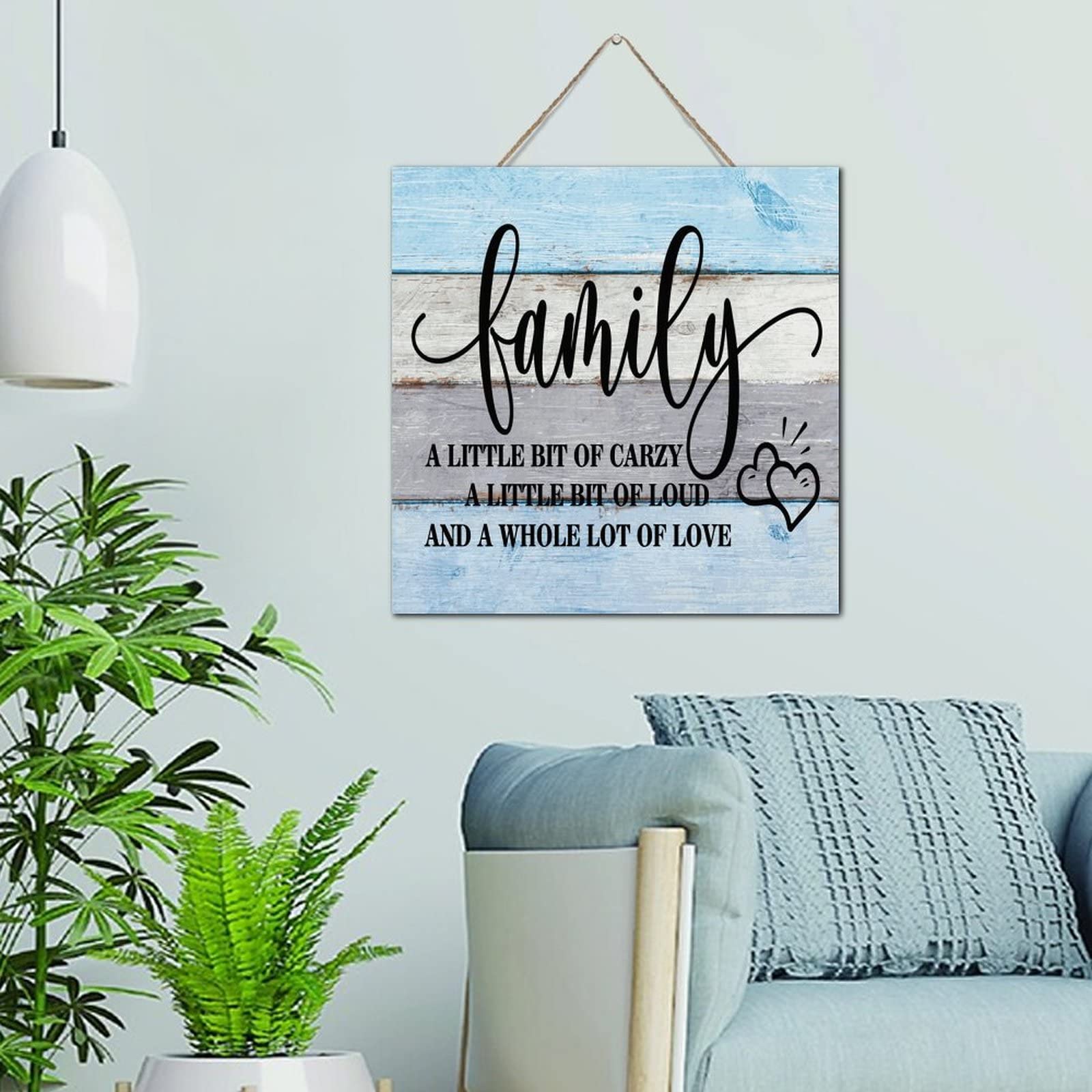 Panneau en bois maison Family décoration murale à offrir pour une crémaillère