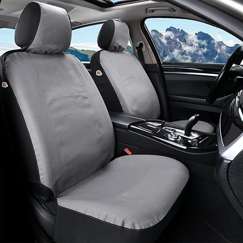 Miniatura 6 de Coverado Fundas de asiento de automóvil delanteras, fundas de asiento universales de lona para automóviles, paquete de 2 cojines de asiento de