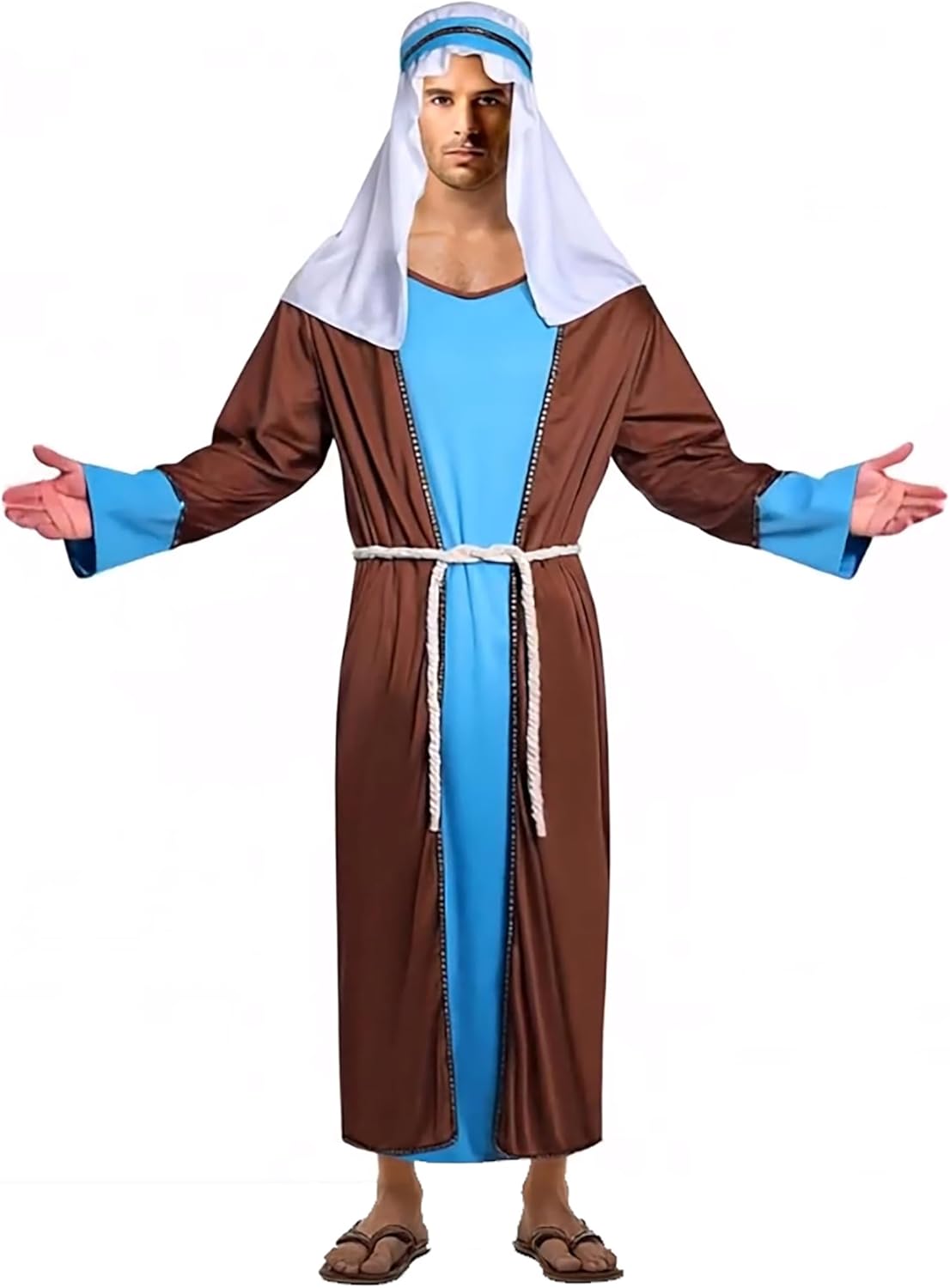 Men's Saint Joseph Jesus Biblical Costume Adult Shepherd Robe Halloween Costumes For Men