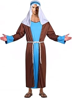 Men's Saint Joseph Jesus Biblical Costume Adult Shepherd Robe Halloween Costumes For Men