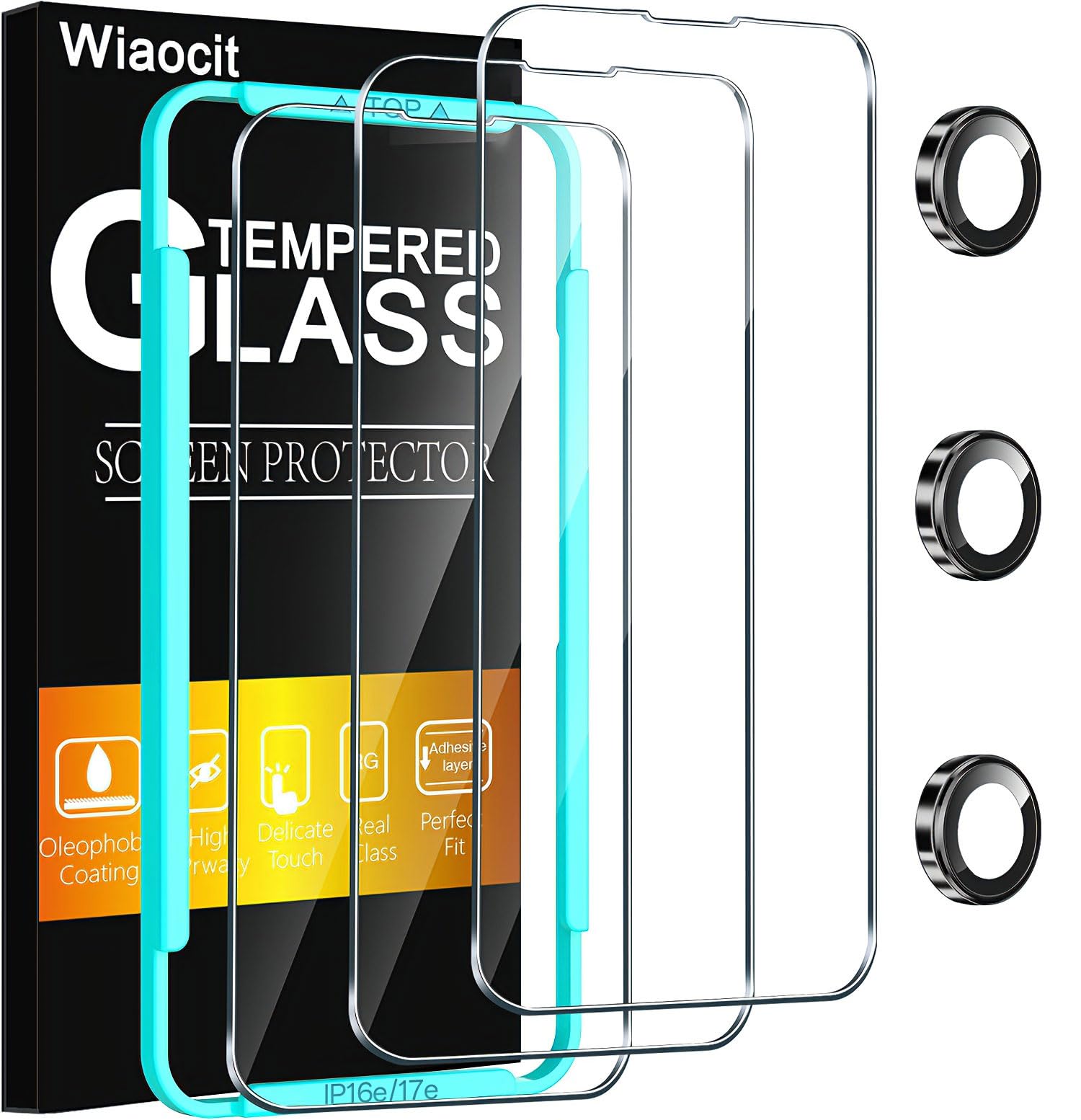 Wiaocit Tempered Glass Screen Protector for iPhone 16e/iPhone 17e