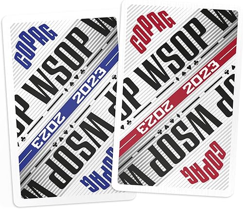 Miniatura 3 de Copag 2023 WSOP World Series of Poker - Juego de cartas 100% de plástico, tamaño del puente (estrecho) índice regular, rojoazul, diseño moderno,