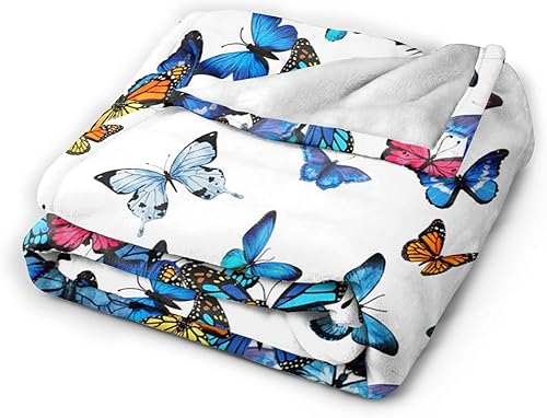 Miniatura 2 de Manta de mariposa azul ultra suave, manta ligera y acogedora para cama, sofá y sofá, 60 x 50 pulgadas