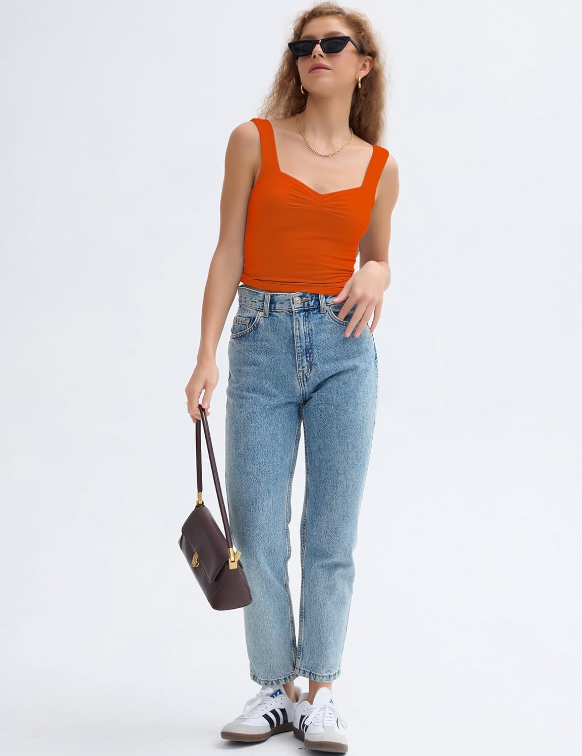 Women's Sleeveless Backless Crop Tank Top Sexy Pleated Bustier Sweetheart Neck Stra... - Image 5