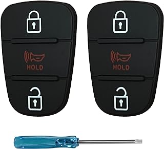Key Fob Rubber Button Pad Replacement for 2010-2013 Kia Soul 2012-2014 Kia Rio Sportage Keyless Entry Remote Control Flip Key Shell