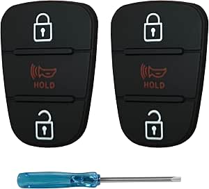2-Pack Replacement Remote Key Fob Rubber Buttons For GMC Chevy Silverado Tahoe Escalade 2003-2006 - View #14