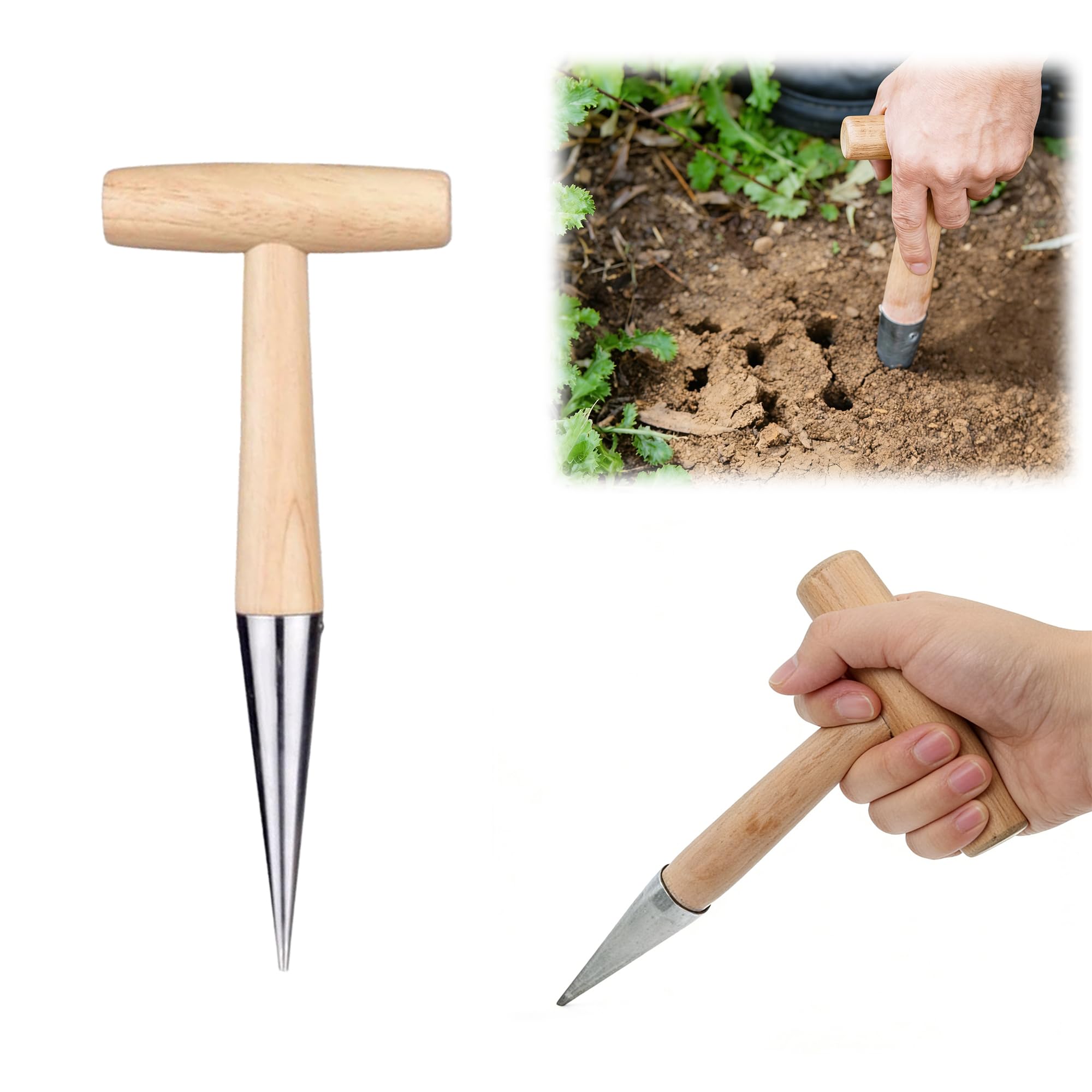 Plant Hole Digger for Planting Garden Seed Dispenser Bulb Planting Tool Handheld Digger Garden Seed Planting Tool for