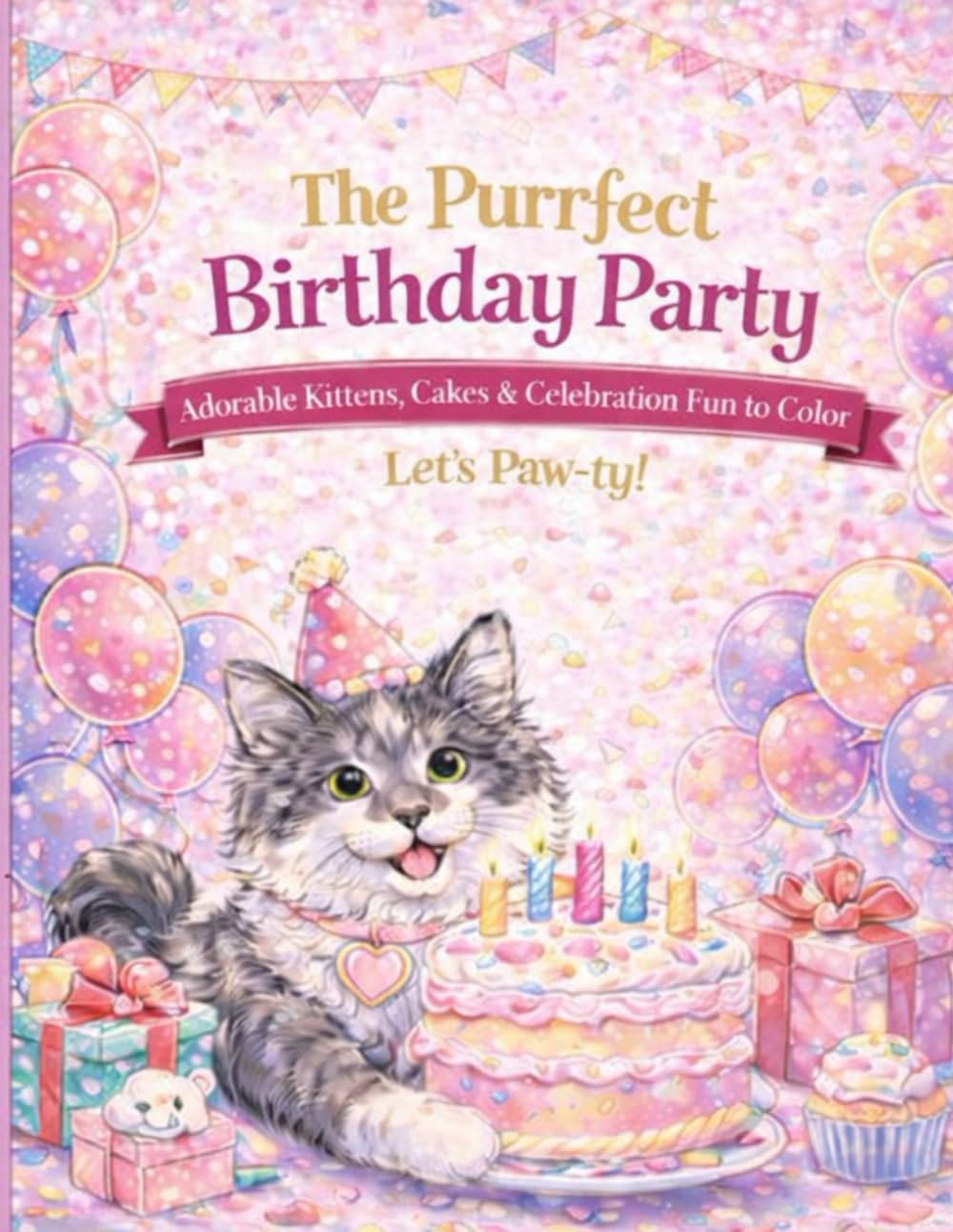 The Purrfect Birthday: Adorable Kittens, Cakes and Celebration Fun to Color - Let’s Paw-ty