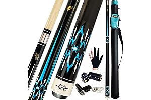 Tai ba cues 2-Piece Pool Cue Stick + Hard Case, 13mm Tip,...