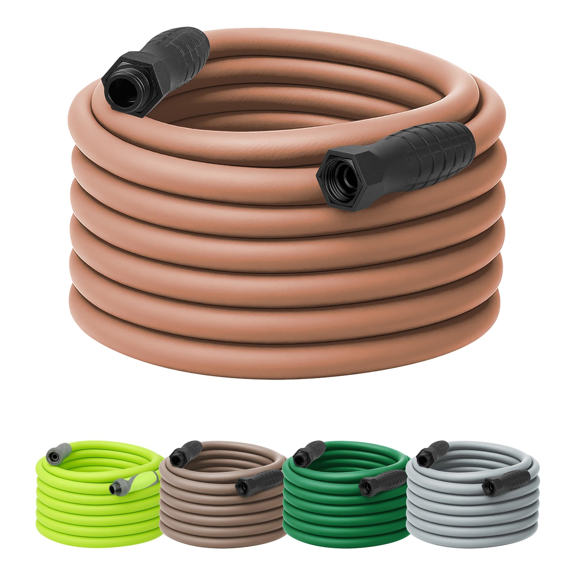 Flexzilla Colors SwivelGrip Garden Hose 5/8 in. x 75 ft., Lightweight All-Weather Water Hose, Durable and Flexible, Leak-Free Connections, Red Clay