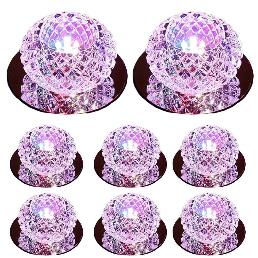 GTHTUHFD Modern Creativity 8 Pack Led Crystal Atmosphere Downlight 3W/5W Multicolor Crystal Ceiling Light,Baffle Trim, Led Recessed Downlight For Dining Room Living Room Bedr,Colorful-3W