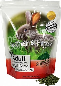 Sherwood Pet Health Adult Rabbit Food Professional Alfalfa 4.5 lbs, Grain and Soy-Free for Better Digestion