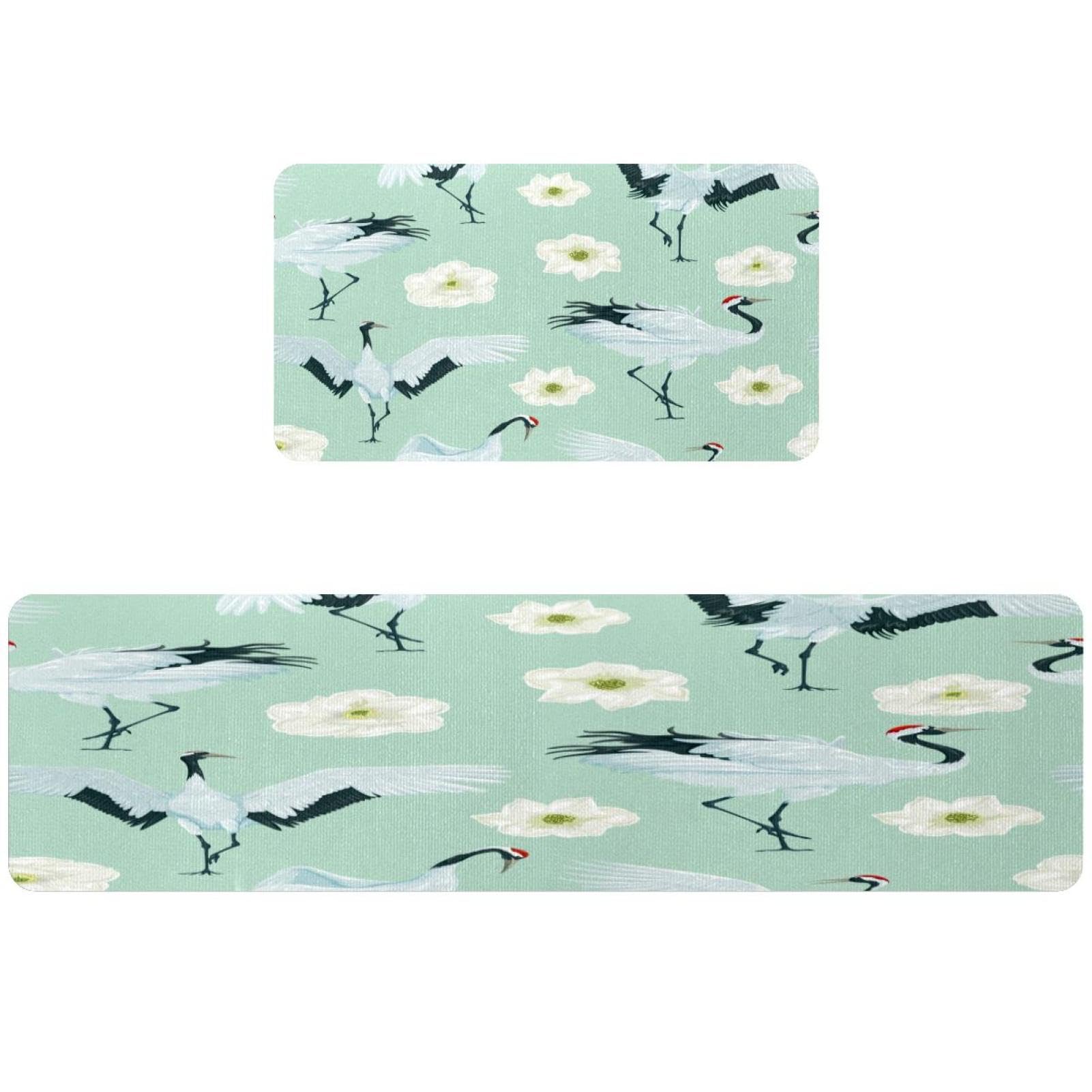 Alfombra de cocina absorbente antideslizante lavable juego de 2 alfombrillas VAPOKF flores