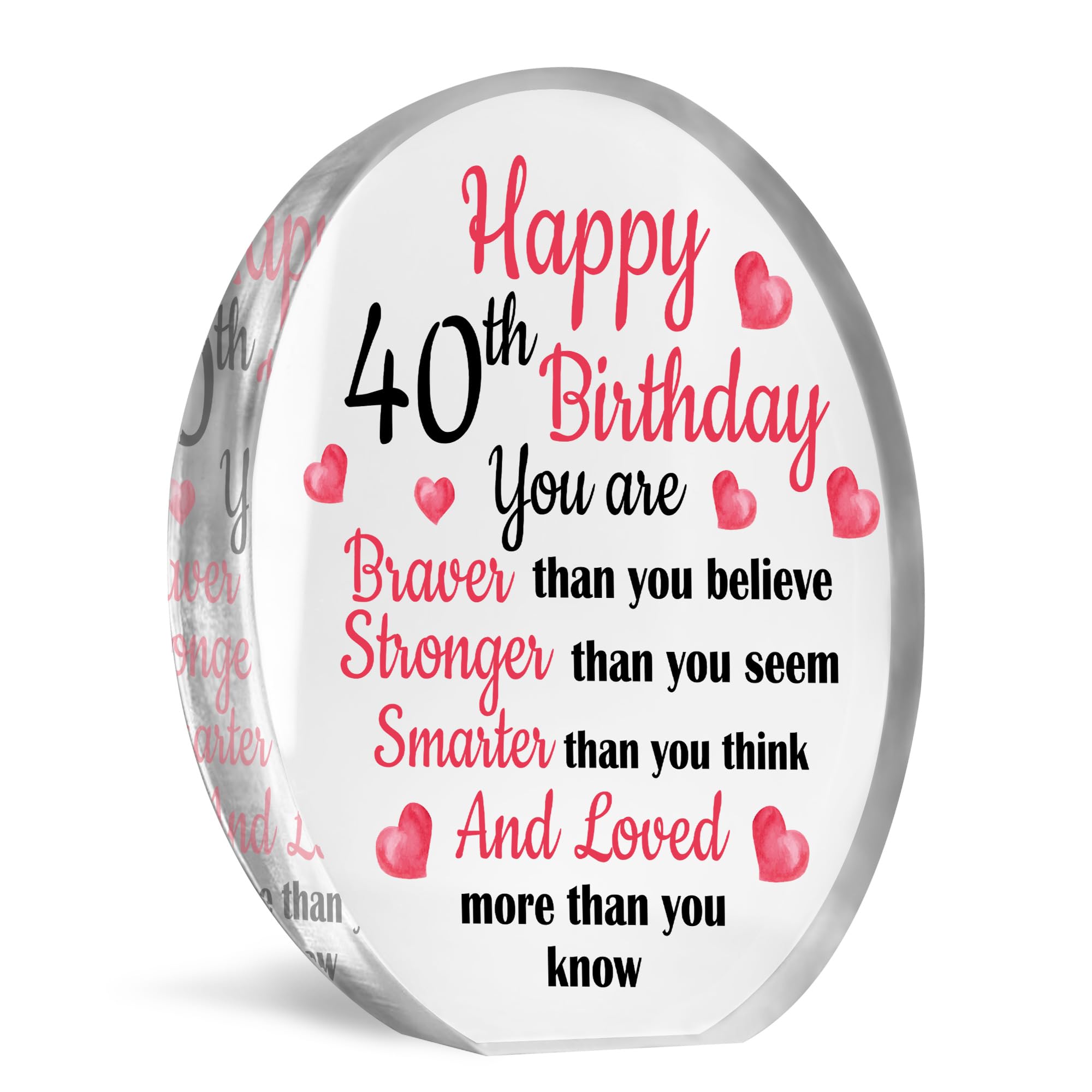 Red Ocean 40th Birthday Gifts For Mum Daughter Auntie Niece Acrylic Plaque Keepsake Gift for Her Sister 40th Birthday Presents Birthday Gifts for 40th Auntie Gift Daughter Gift Sister Gift
