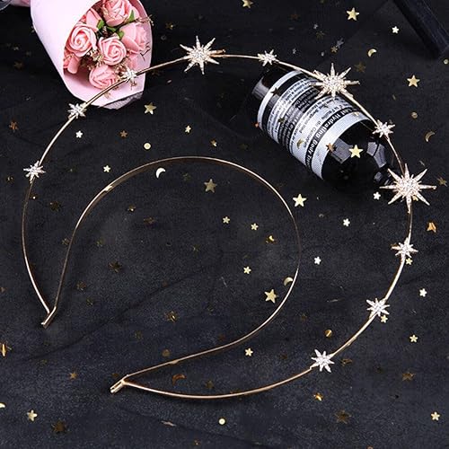Miniatura 5 de Beaupretty Nuestra Señora Diadema Fiesta Headwear Diadema Luna Diadema Nupcial Metal Diadema Cabeza Estrella Accesorios para el Cabello Decorativo