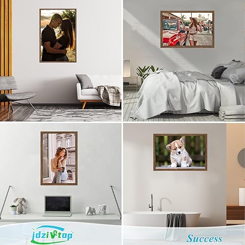 Vista 50 de Marco gris rústico de 18 x 24 pulgadas, marco para póster de 18 x 24 pulgadas, color gris envejecido, grande, retro, natural, 24 x 18 pulgadas