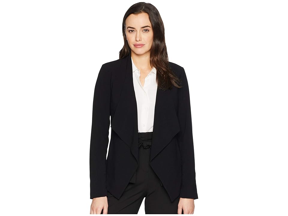 

MICHAEL Michael Kors Drape Front Jacket (Black) Women's Coat