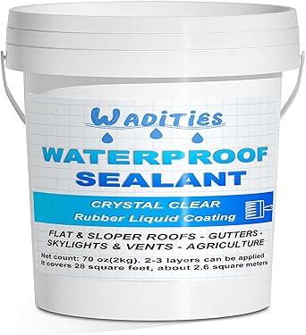 Wadities Waterproof Invisible Agent Liquid Sealant Waterproof Transparent Adhesive Leak Repair Waterproof Coating for Indoor and Outdoor 2kg