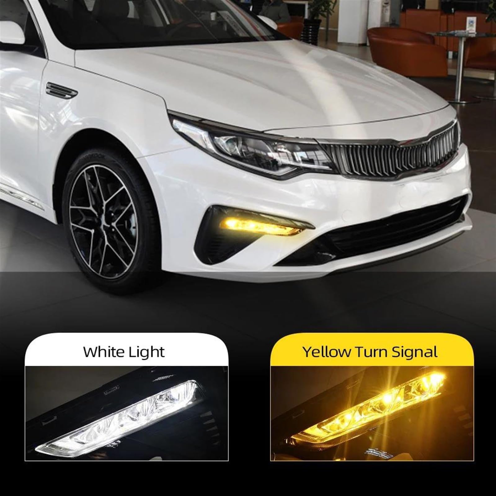 Intermitentes Automóviles Luces circulación diurna LED coche para Kia para Optima K5 2019 2020 DRL señal giro parachoques delantero conjunto lámpara antiniebla