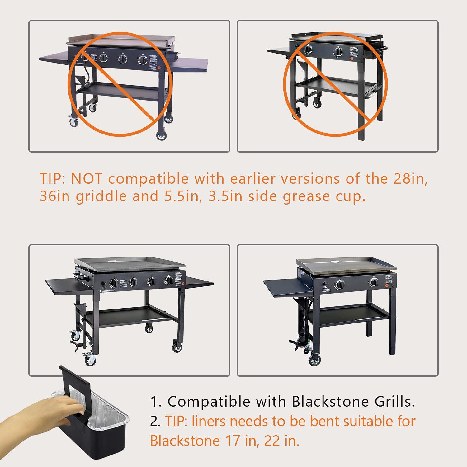 YAOAWE 35 Pack Drip Pans Compatible with Blackstone Grills for 17 Inch l 22 Inch l 28 Inch l 30 Inch l 36 Inch Griddles, Rear Grease Cup Liners, Heavy Duty Disposable Aluminum Grease Tray : Patio, Lawn & Garden