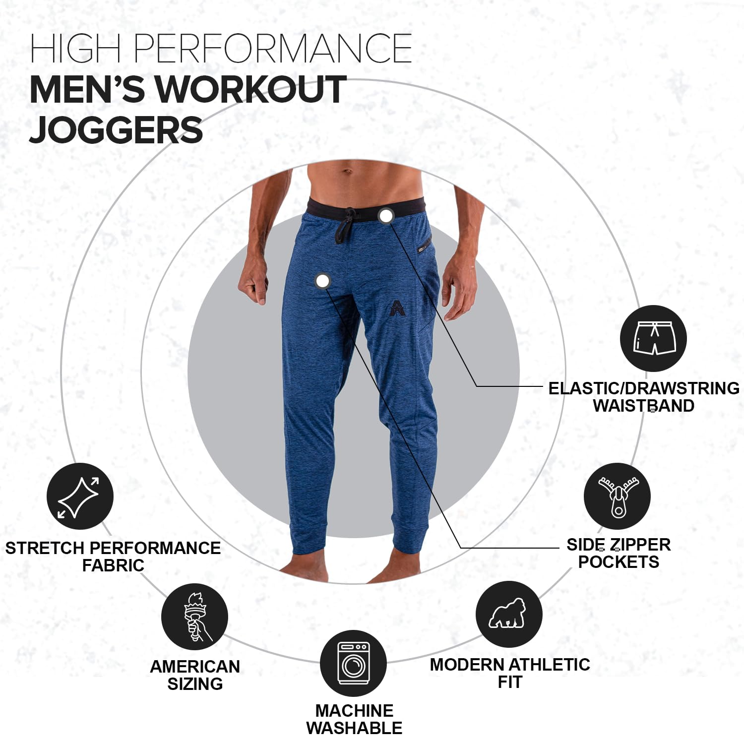 Anthem Athletics Hyperflex Slim Fit męskie joggery treningowe – na siłownię, do biegania, jogi, atletyki, spodnie dresowe treningowe