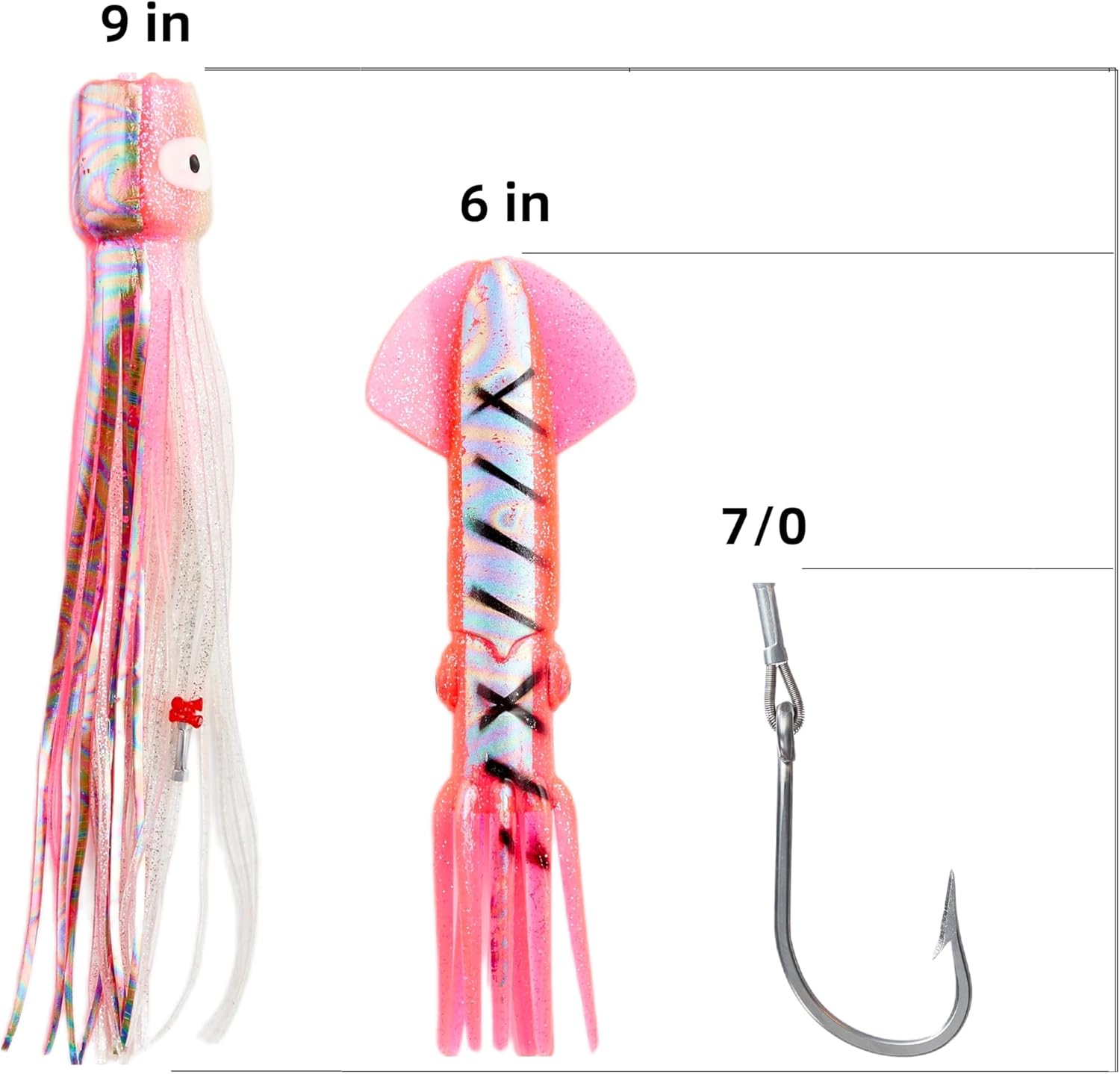 OCEAN CAT Saltwater Trolling Lures Bird Fishing Teaser for Saltwater Fishing Rigged with Hook for Wahoo Tuna Mahi Dolphin Sailfish Marlin