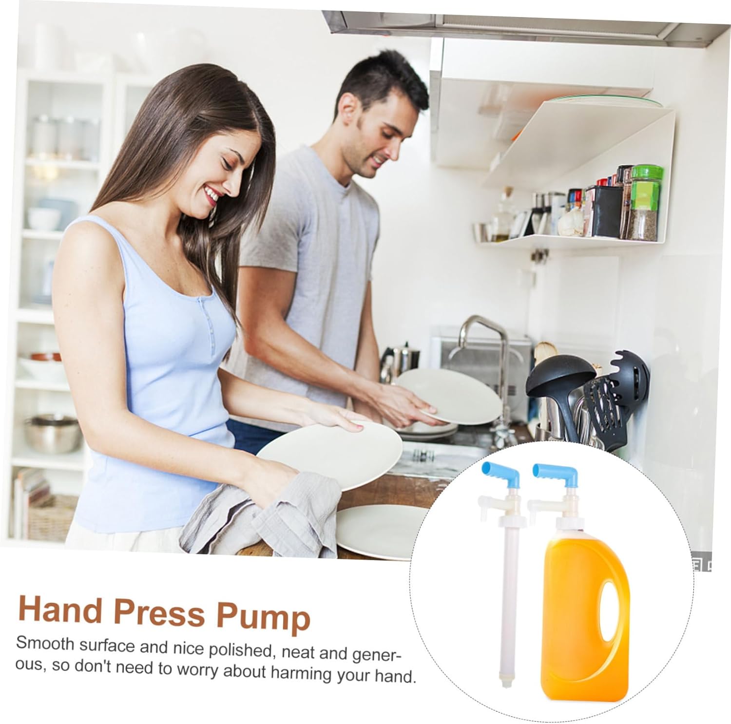 20L Hand Press Pump Liquid Dispenser for Plastic Buckets Manual Fluid Pump for Chemical and Cleaning Easy to Use for Home and Garden