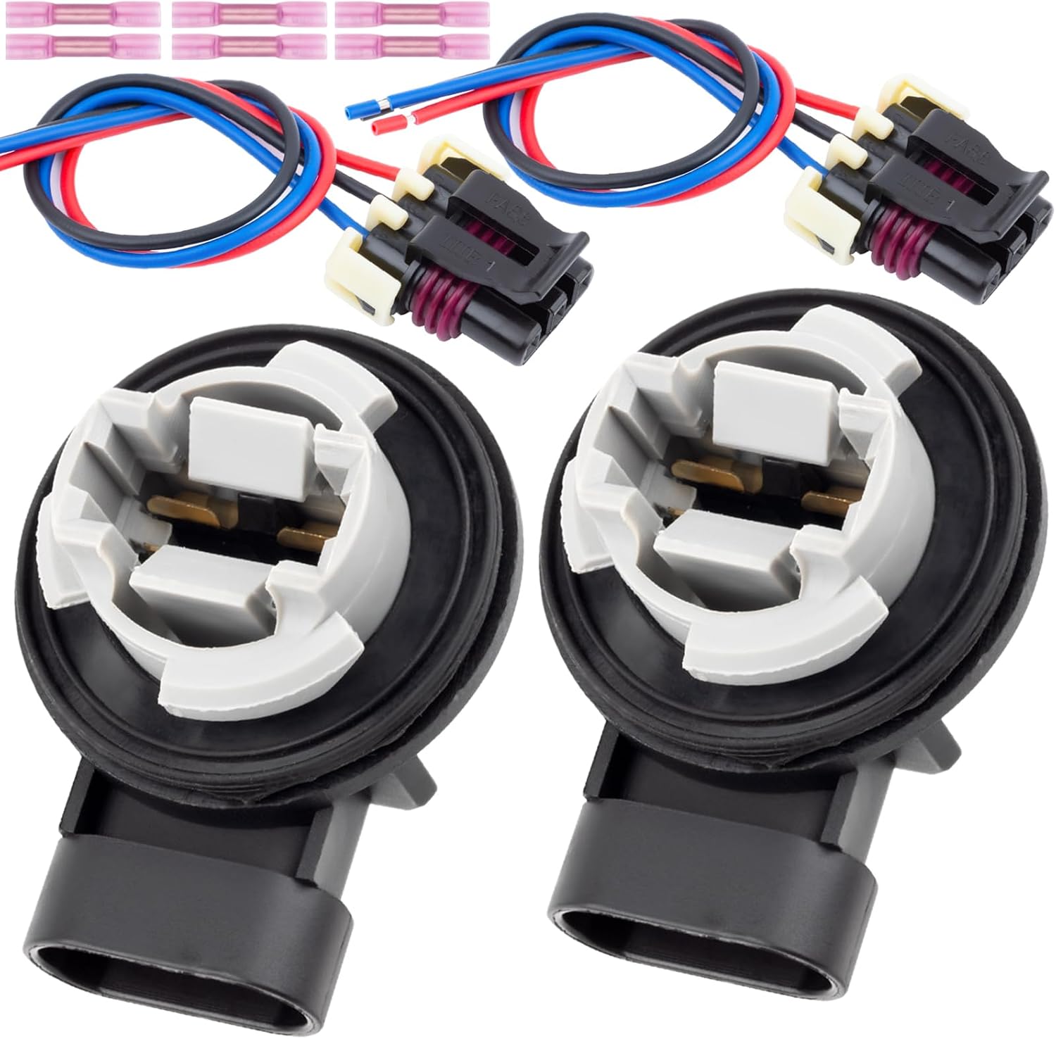 Parking Turn Signal Light Socket Holder with Wire Harness Fit for Buick Lesabre 2000-2005 Replace OE 12335587 2PCS