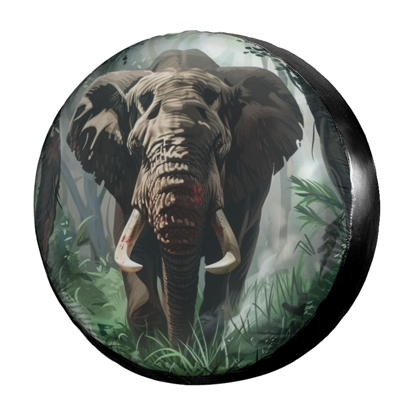 Dujiea Angry Elephant Spare Tire Cover, Universal Wheel Tire Cover Waterproof Dust-Proof Tire Protectors for Trailer Rv SUV Truck Camper and Many Vehicle 14 15 16 17 Inch