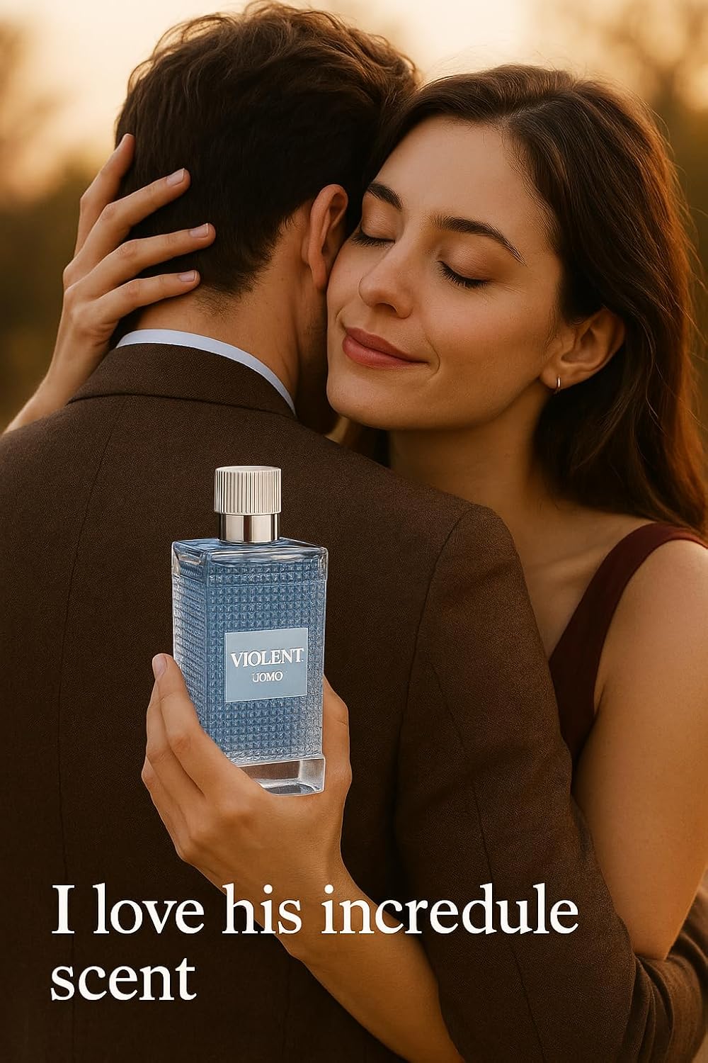 Men's Perfume 100ml (3.4oz), Blue Glass Bottle, Textured Pattern Design, Silver Cap, Luxury Cologne For Men