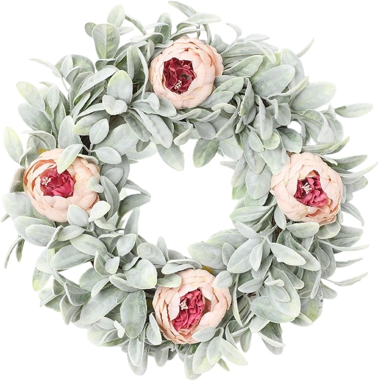 Qianly Artificial Front Doors Wreath Spring Wreath Decorative Hanging Ornament for Indoor Outdoor