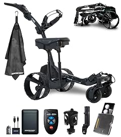 MGI Zip Navigator All Terrain Electric Golf Cart with Seat Attachment Full Directional Remote Controlled Motorized Golf Push
