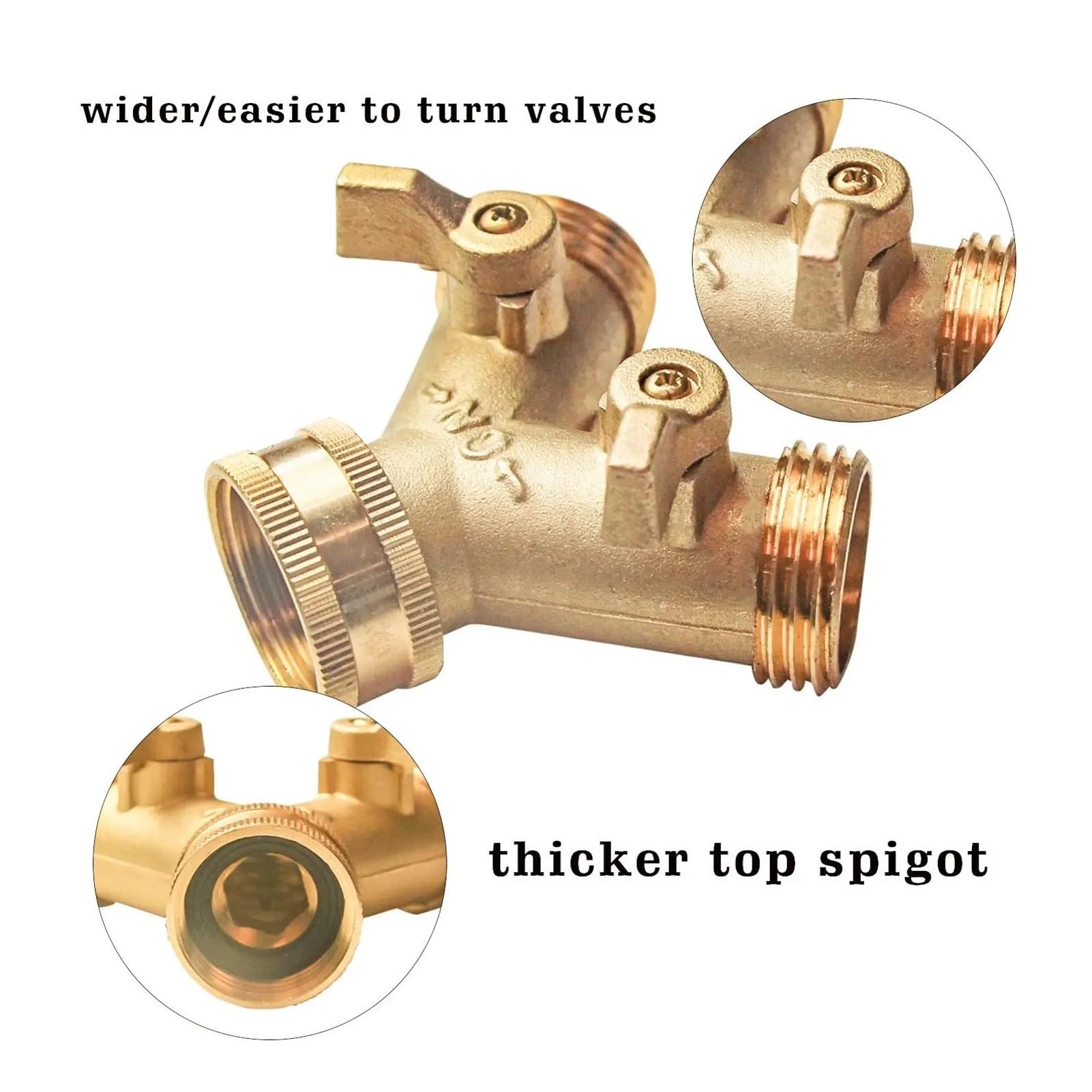 Divisore Y Ottone 2 Vie 3/4" Per Rubinetto Esterno Set | Valvola splitter a Y, irrigazione efficiente a doppia uscita