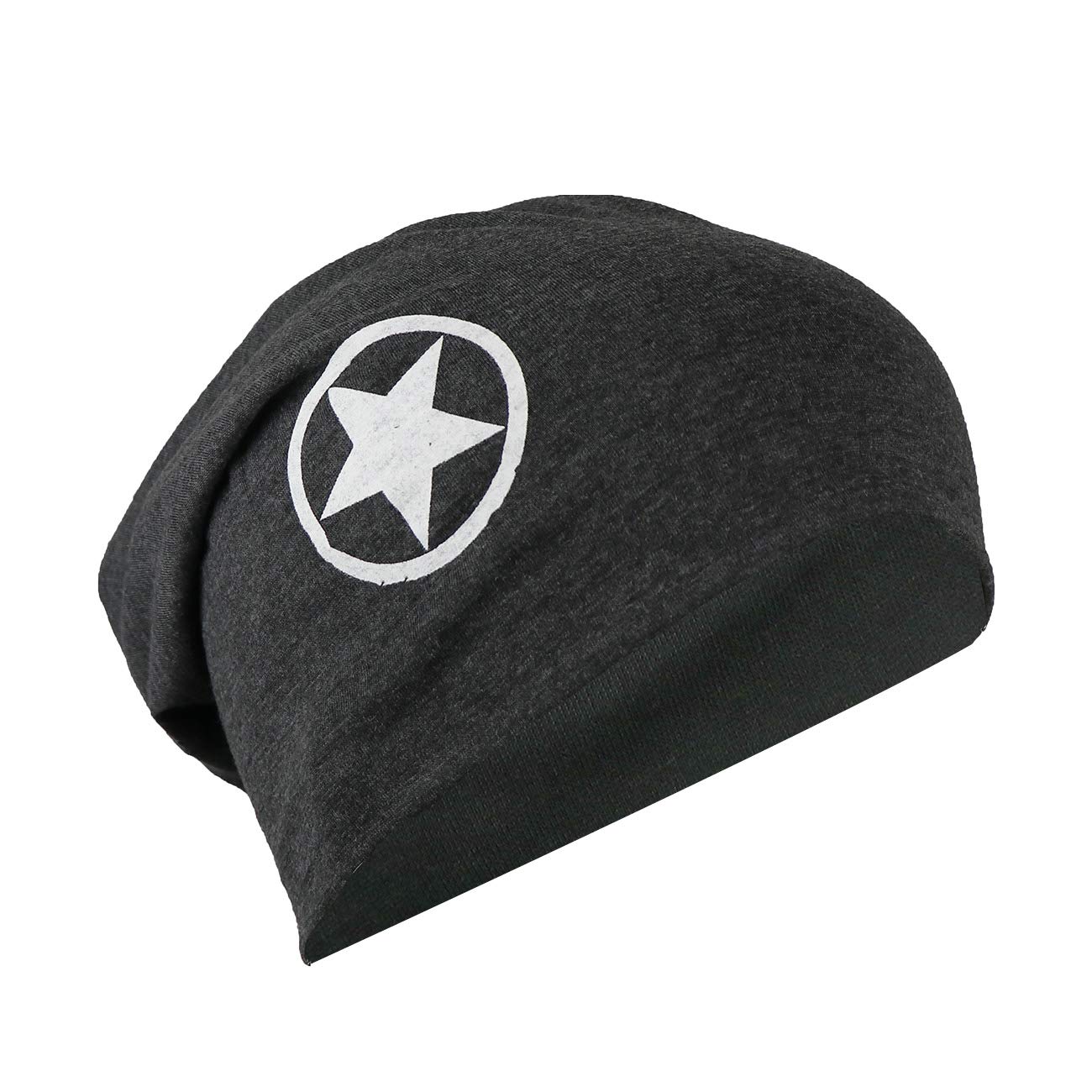 iSWEVEN Men's Women's Unisex Cotton Blended Slouchy Summer Skull Beanie Cap (7022, Free Size)