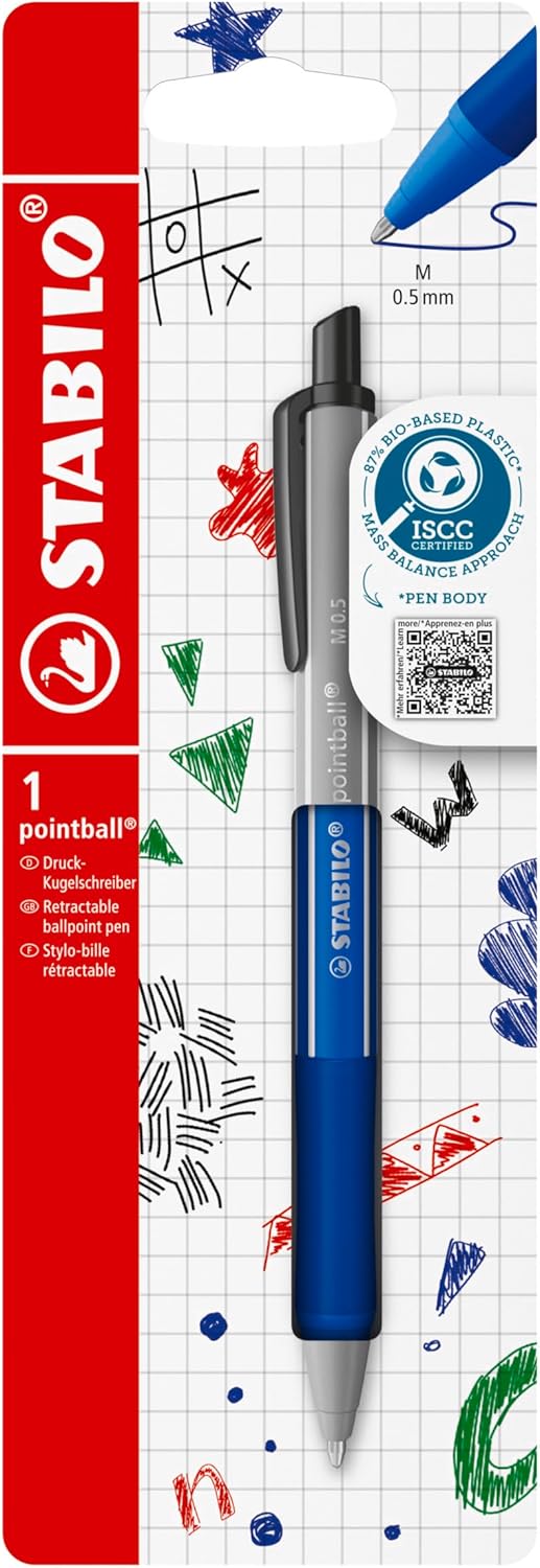 STABILO - Retractable ballpoint pen - pointball colorful - single pen - ultramarine blue