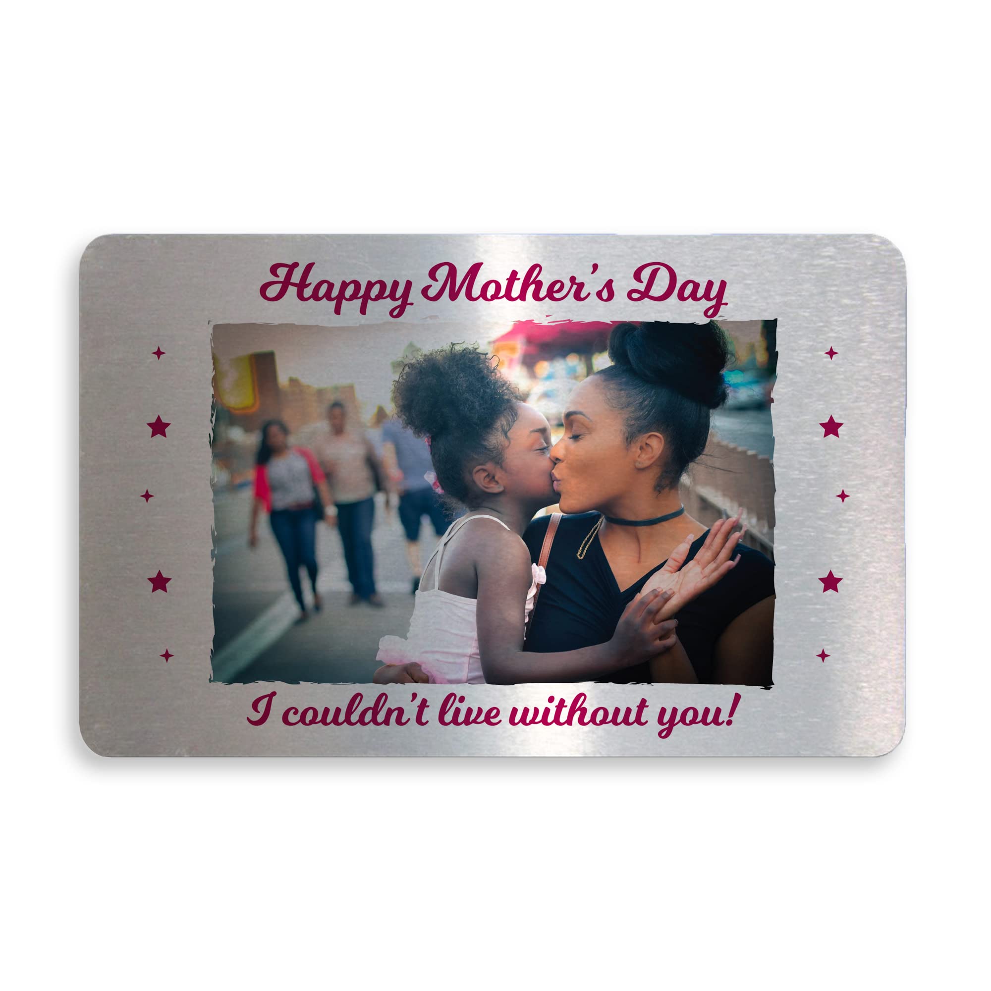 RED OCEAN Novelty Mothers Day Gifts Personalised Metal Photo Card Gift For Your Mum Mummy Keepsake
