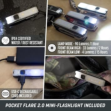 Keyport Pivot 2.0 Essential Plus Kit - EDC Key Organizer Bundle - Compact Key Holder + Mini-Flashlight + 10-in-1 Keychain Multitool + Lost & Found - Premium Pocket Tool - Unique Gift for Men (Black)