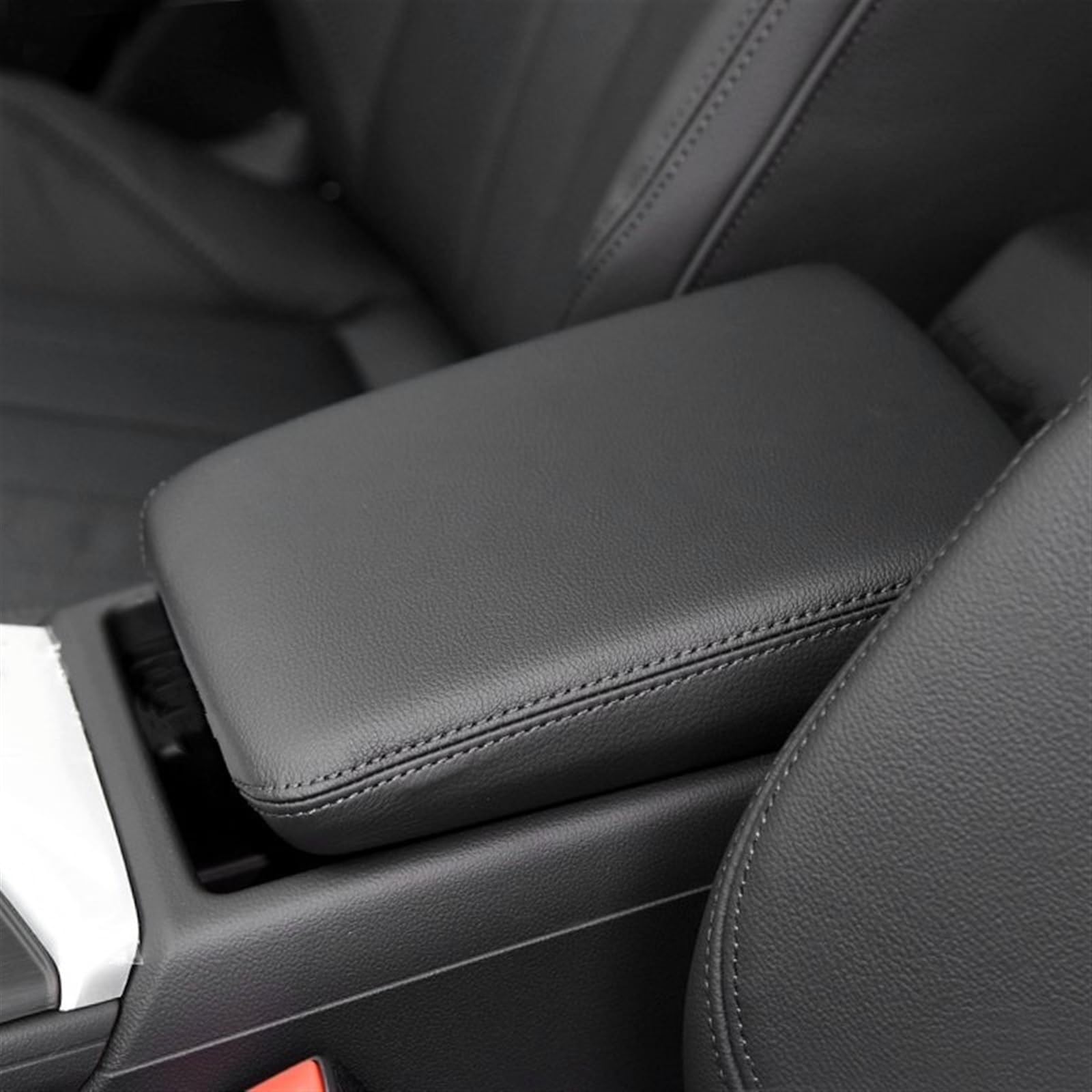 Auto-Armlehnen-Aufbewahrungsbox Für A4 B9 2017 2018 2019 Autozubehör Mikrofaser Leder Mittelkonsole Deckel Armlehne Box Abdeckung Trim(Schwarz)