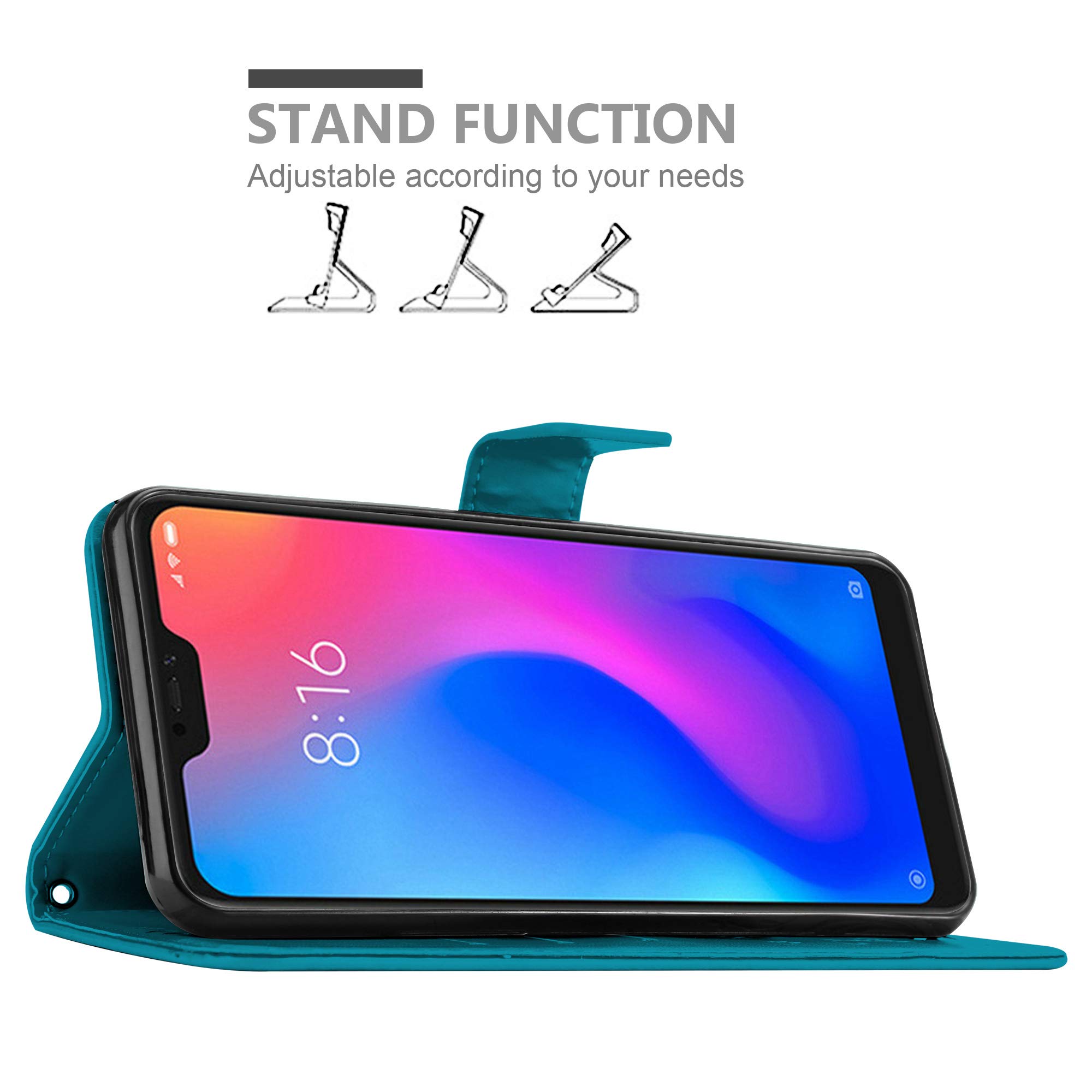 Cadorabo Custodia Libro Per Xiaomi Redmi Note 6 Pro – Fiori Lilla Scuro Con Chiusura Magnetica, Portafoglio Con 3 Slot E Funzione Stand