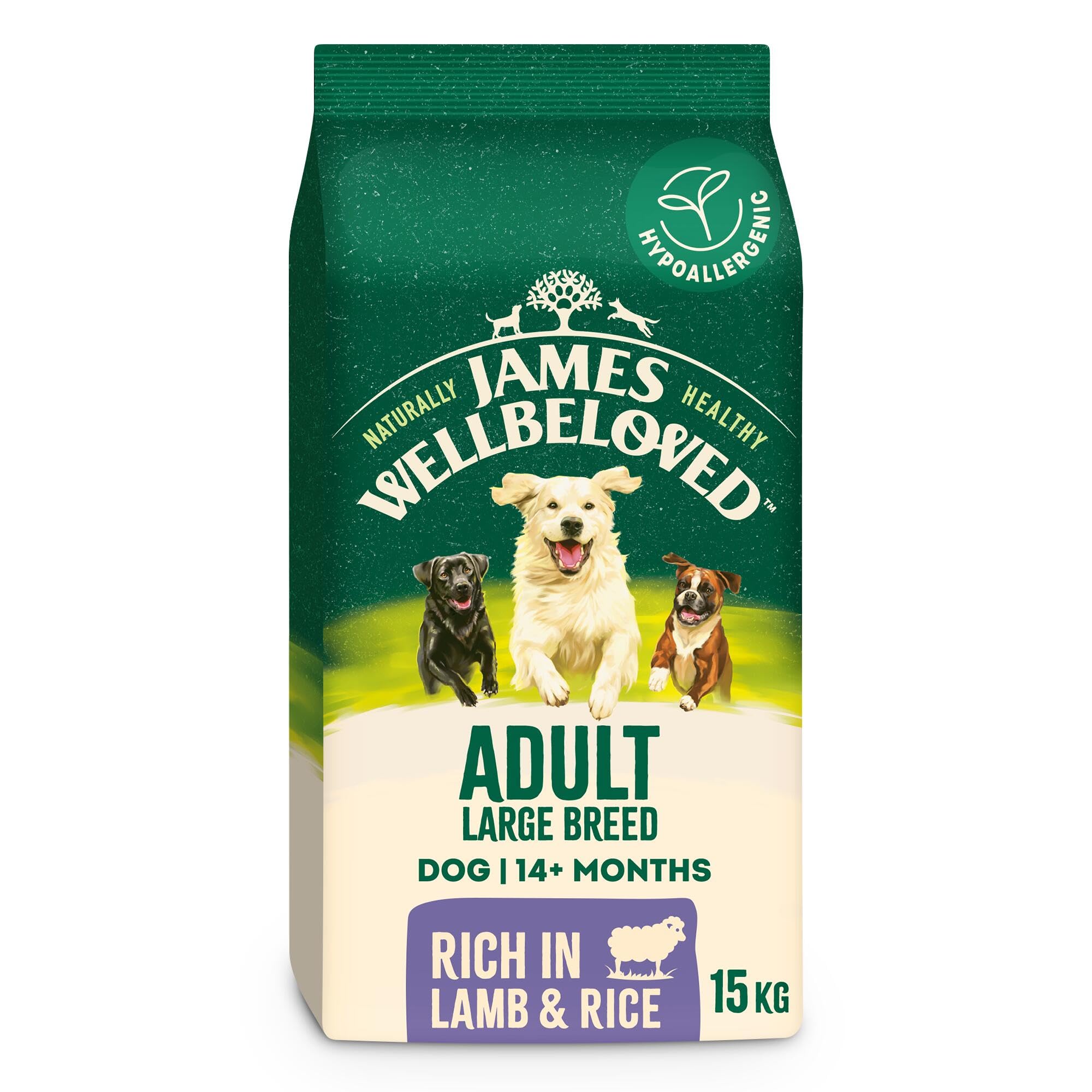 James Wellbeloved Adult Large Breed Hypoallergenic Lamb & Rice - 15Kg