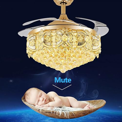 Miniatura 7 de TFCFL Lámpara colgante LED de techo con 42 cristales, moderna y elegante estilo de lujo para el hogar. Pantalla de cristal superior K9 regulable 3