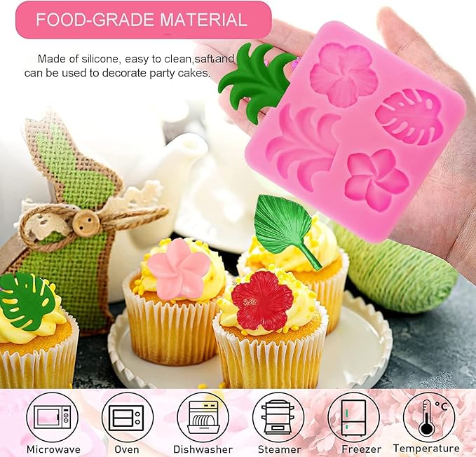 8 Moldes de Silicona para Flores y Hojas Tropicales para Chocolate Repostería miniatura 6