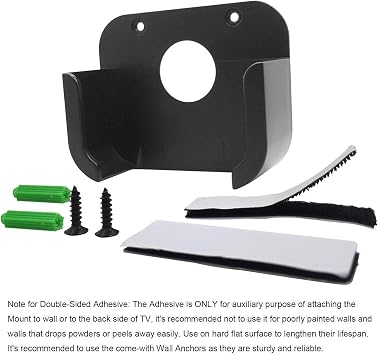 Pinowu Wall Mount Bracket Holder with Siri Remote Case Compatible with Apple TV 4/4K(4th Gen) (Black)