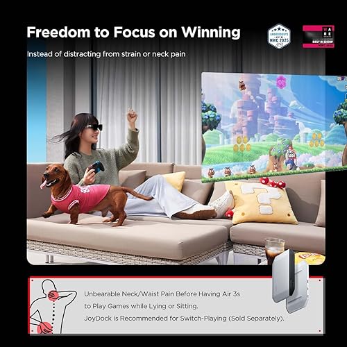 Miniatura 8 de RayNeo Air 3s AR/XR Glasses, 201" 120Hz FHD HueView Display, Portable AR Video Eyewear Gaming Glasses for iPhone 17/16/15, Android, Mac, Switch,