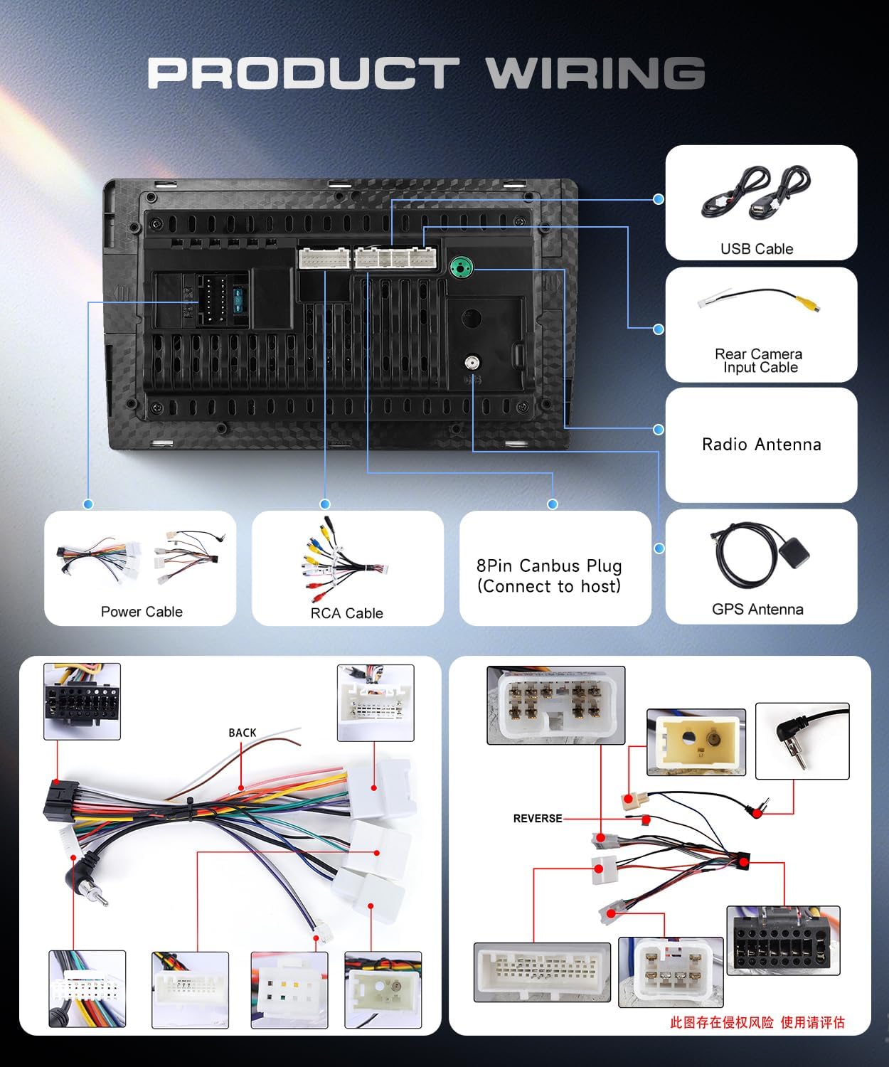 4G+64G Android 15 Car Stereo for Toyota Prado 2010-2013 with Wireless Carplay Android Auto, 9 Inch 1280 * 720 Touch Screen GPS/WiFi/Bluetooth 5.0/ FM/32EQ/ SWC/Backup Camera
