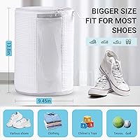 Vista 6 de Large Shoe Bag for Washing Machine, Two-Zone Design, 2 Mesh Pockets, One-Step Wash for Complete Cleaning, Durable Invisible Zipper Sneaker Laundry