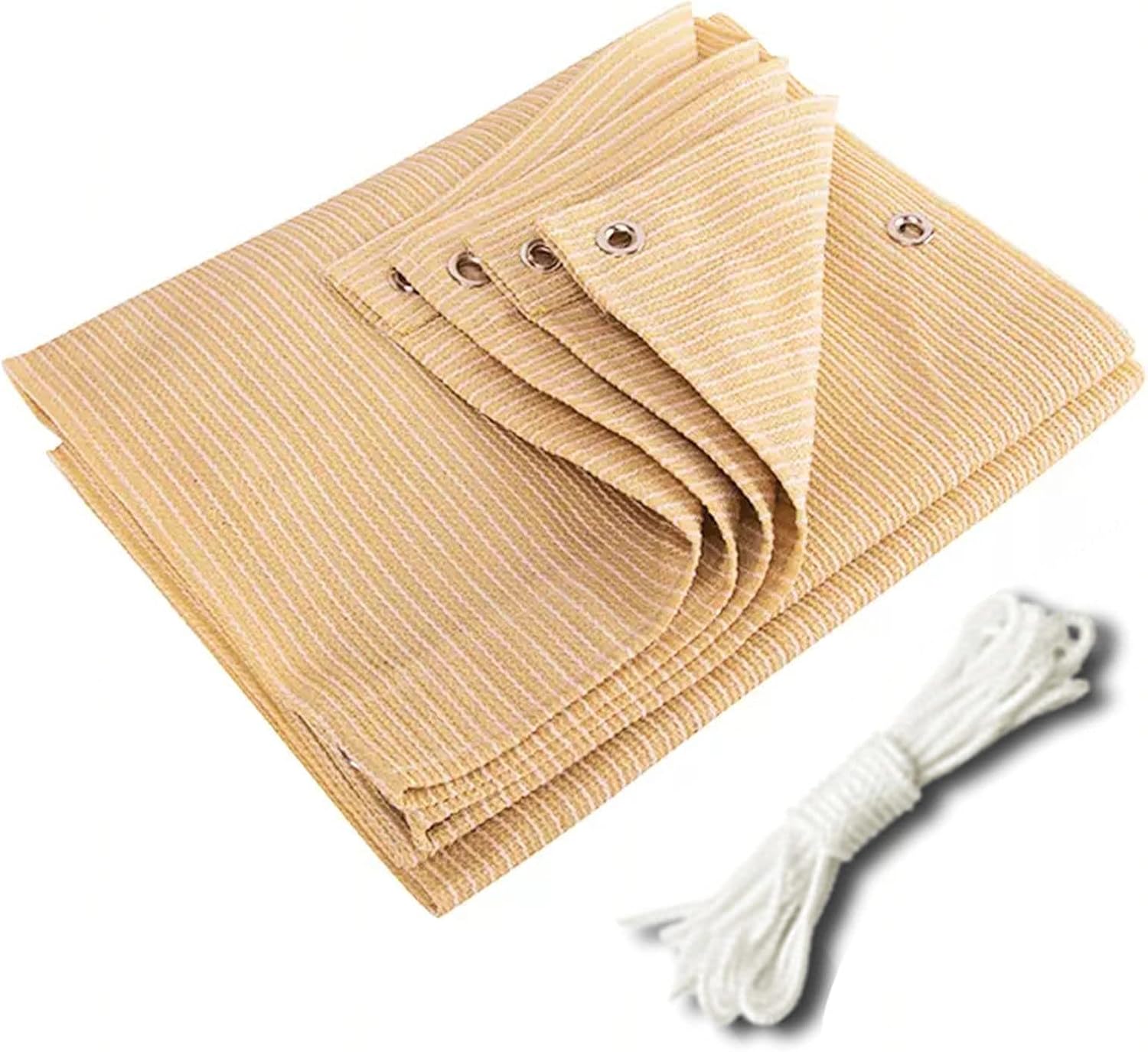 Pxzybd Outdoor Shade Netting,Sunblock Shade Cloth,Shade Sails,Shade Mesh Tarp Beige,Garden Pergola Greenhouse Patio Plant Sunscreen Fabric,90% Uv Resistant,with Grommets,Beige-10x10m(32.8 * 32.8ft)