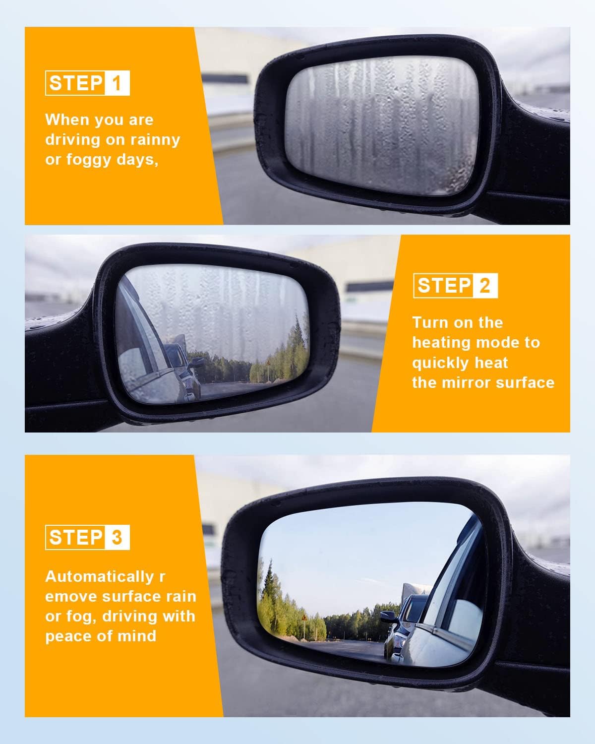 Driver Side View Mirror Fit 2004-2008 For Pontiac Grand Prix Door Mirror Power Operated Manual Folding Heated Black GM1320279